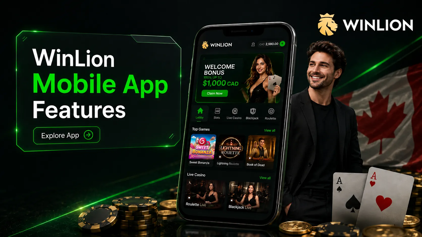 WinLion Mobile App Features